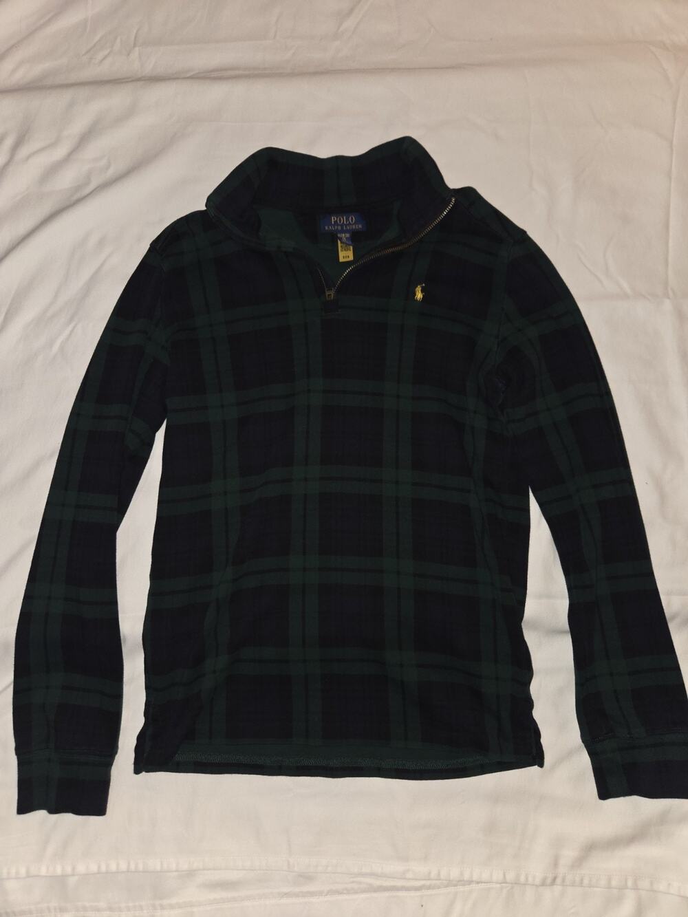 Polo Ralph Lauren Plaid Estate Rib Pullover Sweater Boys Xl 18-20